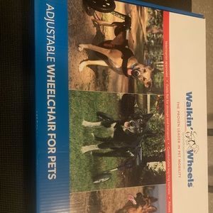 Wheelchair for large dog. Was used for a German Shepard and a Bernese mtn dog.